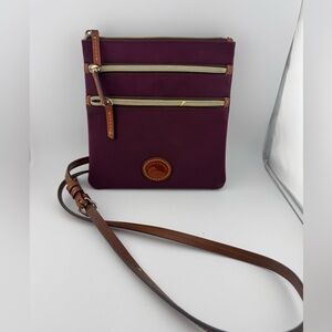 Dooney &‎ Bourke North South Triple Zip Wine Color Purse